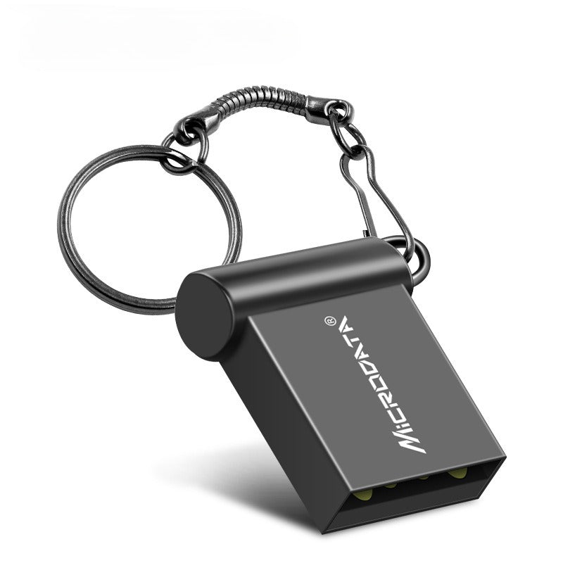 Mini Car-Shaped Metal USB Flash Drive with Necklace Chain