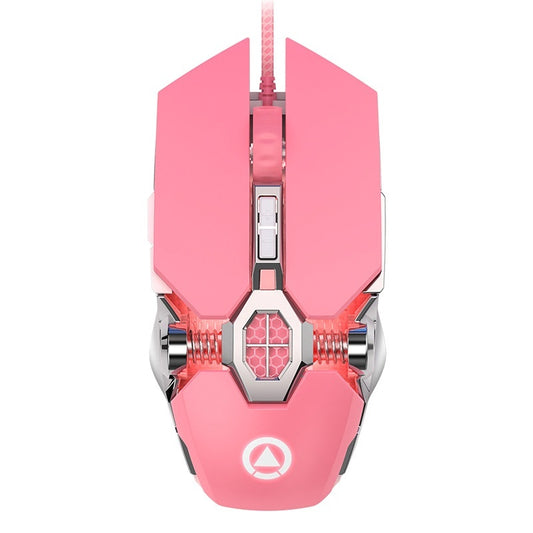 KT Cat Wired Gaming Mouse - RGB Light-Up Mouse with Silent & Audio Options