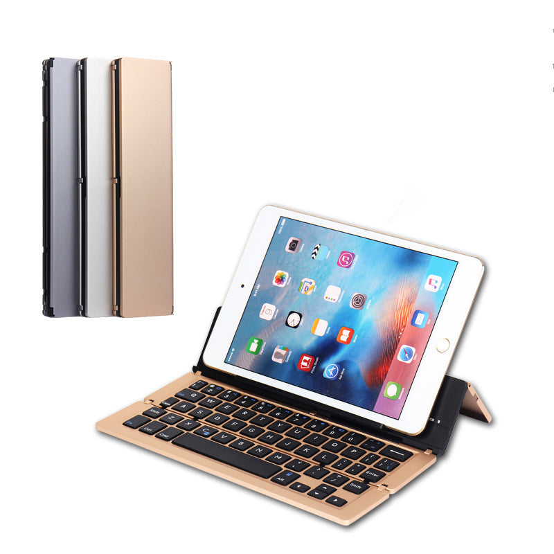 F18 3-Fold Aluminium Bluetooth Keyboard - 58 Keys, 10m Range, 50M Keystroke Life