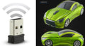 Sports Car-Shaped Wireless Mouse - 1600 DPI, Built-In Dongle Storage | Green, Blue, Silver, Black & Red