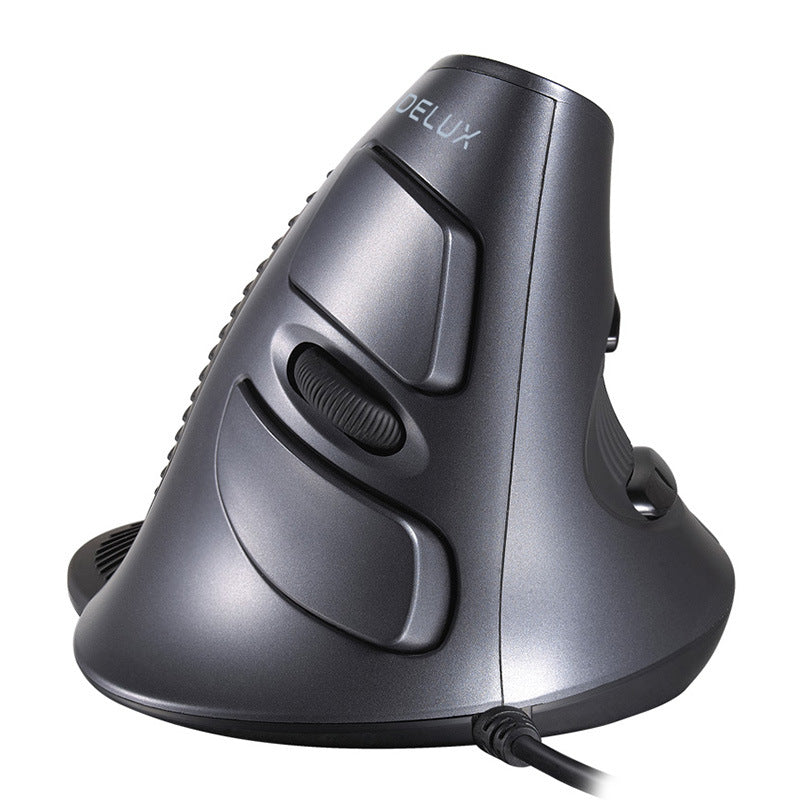 Wired Ergonomic Vertical Mouse with Detachable Palm Rest | ABS, Wrist Support | Black