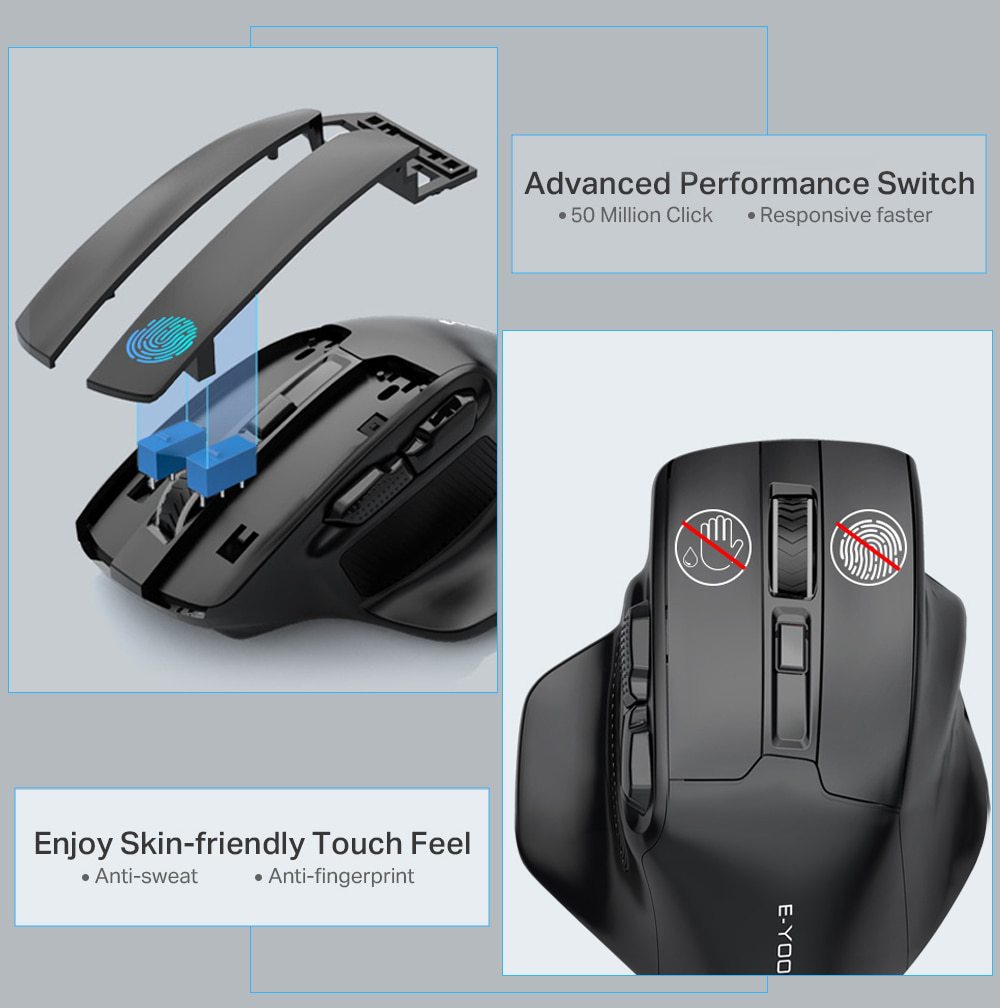 X-31 Wireless Optical Mouse - Full-Size, USB Receiver, AA Battery | Black