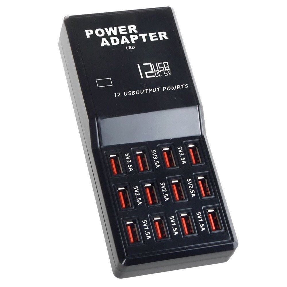 12-Port USB Charging Station - Charge All Your Devices from One Hub