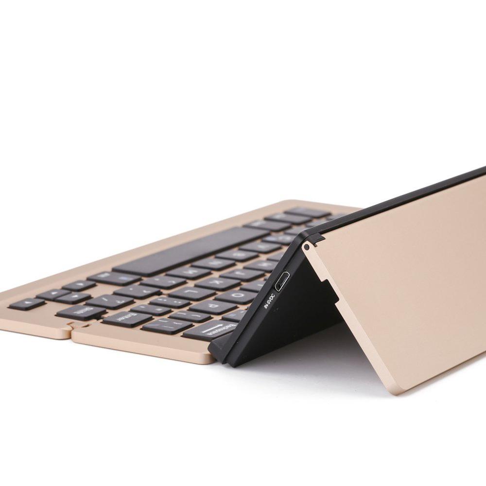 3-Fold Ultra-Thin Bluetooth Keyboard - 100hr Battery, Metal & ABS | Apple, Android & Windows