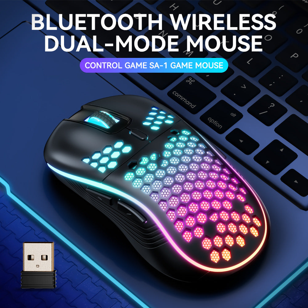 sa-1-dual-mode-honeycomb-shell-rgb-wireless-bluetooth-computer-gaming-mouse
