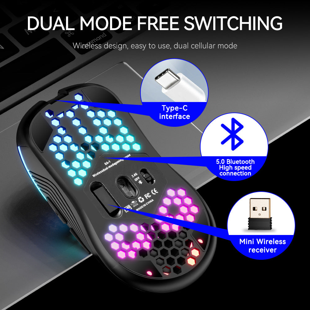 sa-1-dual-mode-honeycomb-shell-rgb-wireless-bluetooth-computer-gaming-mouse