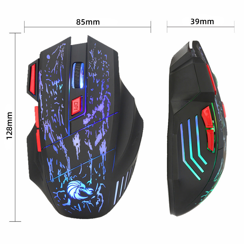 H300BK Wired Ergonomic Gaming Mouse - Water Crack RGB Lighting | USB, 1.5m Cable