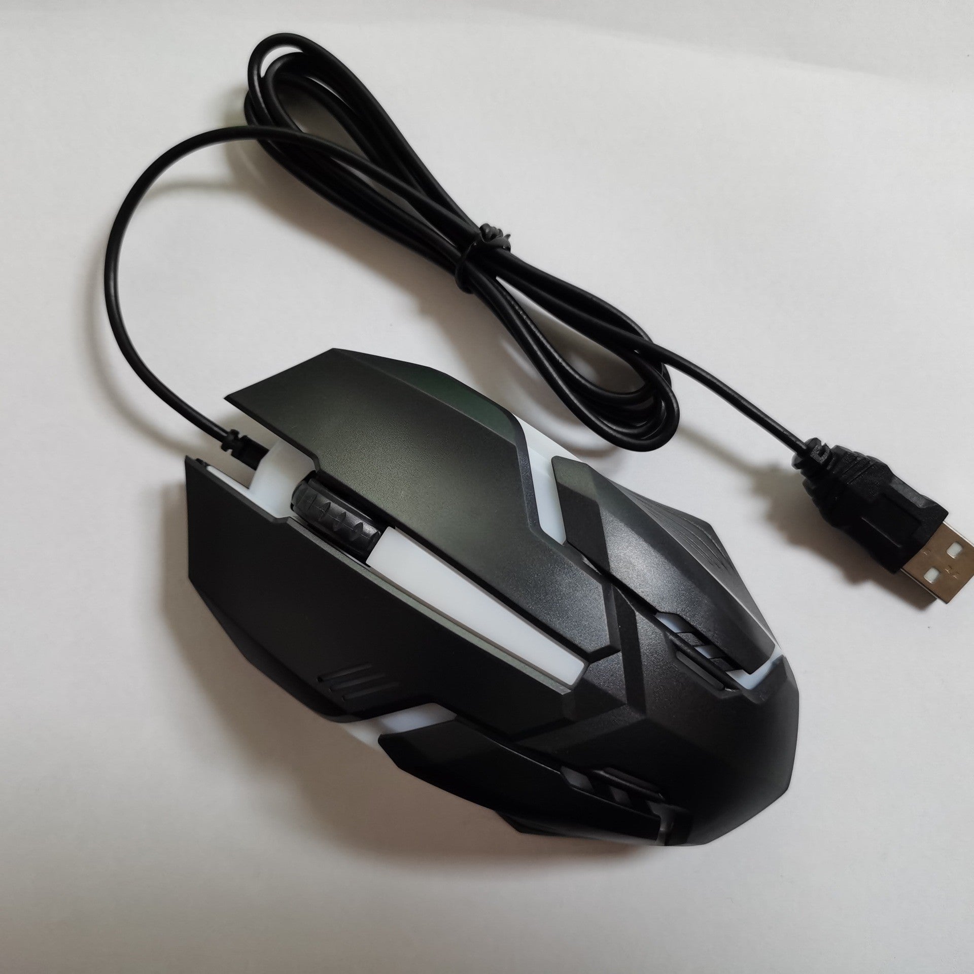 Wired Luminous Mouse - USB, 1.35m Cable | Black & White