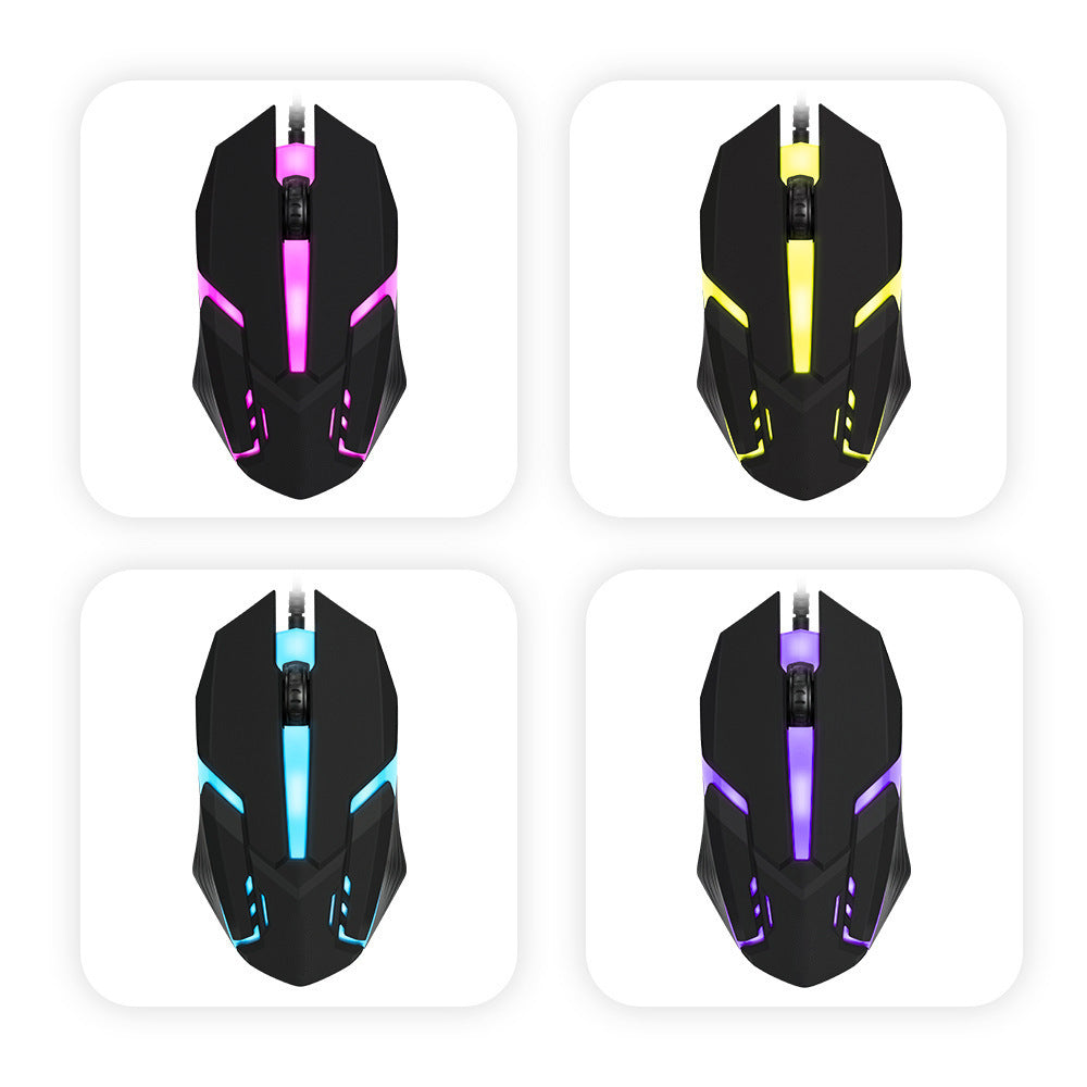 Compact Wired RGB Gaming Mouse - 1600 DPI, Touch Scroll Wheel, 4-Gear | White & Black