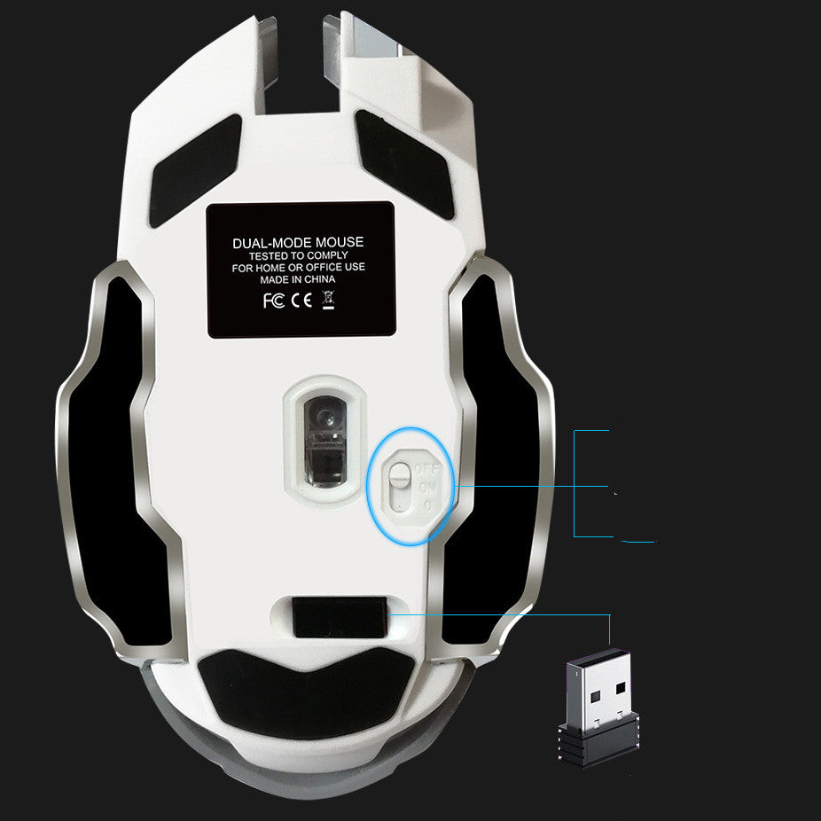 Dual-Mode Silent Gaming Mouse - 2.4G Wireless Rechargeable or Wired, 1600 DPI, 6 Buttons | 3 Colours