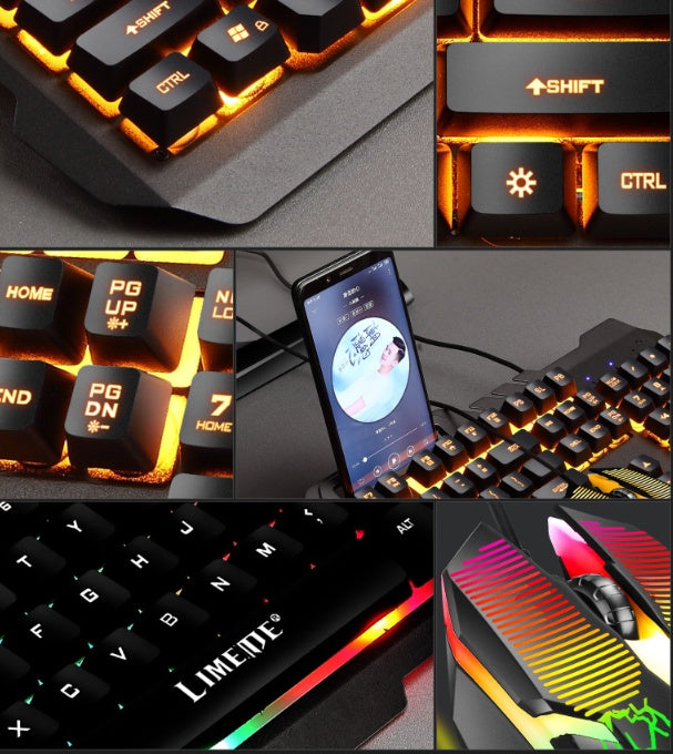 Wired Backlit Keyboard & Mouse Combo - USB Desktop Set