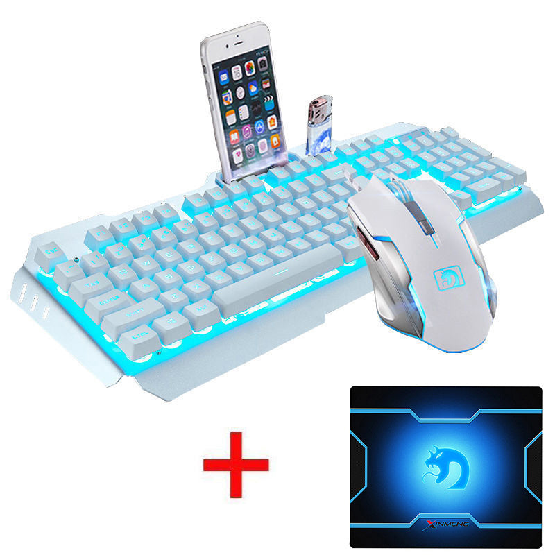 LED Backlit Gaming Keyboard & Mouse Combo with Mouse Pad - USB Wired Set