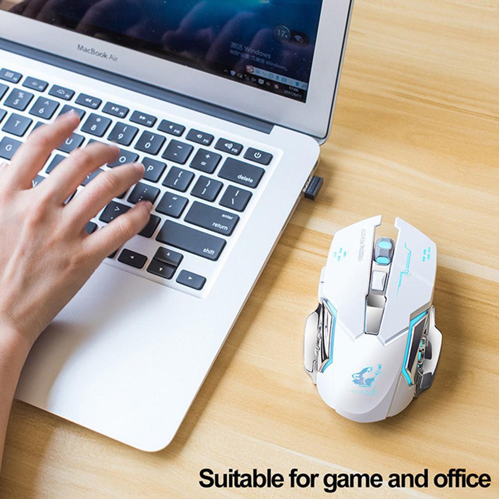 X8 Wireless Rechargeable Gaming Mouse - 1800 DPI, 7-Colour RGB, 600mAh, 6 Buttons | Black, White & More