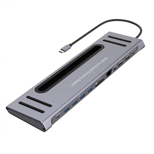 12-in-1 USB-C Docking Station - Ultimate Laptop Expansion Hub, 22cm Cable