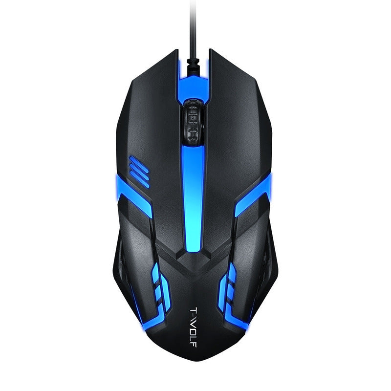 Compact Wired RGB Gaming Mouse - 1600 DPI, Touch Scroll Wheel, 4-Gear | White & Black