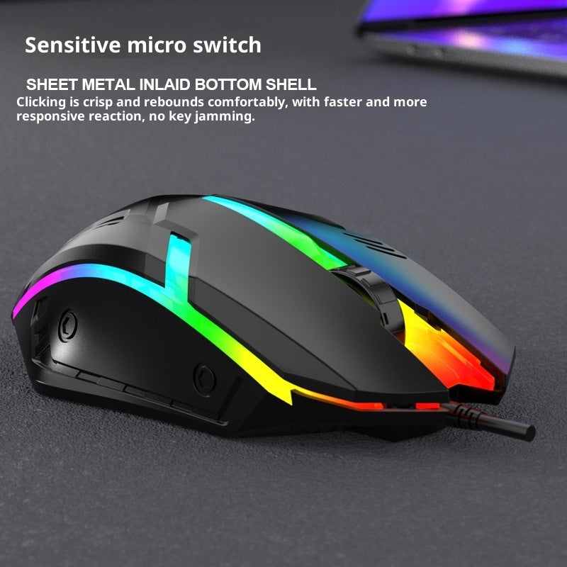 E-Sports Weighted Wired Gaming Mouse - Large Form Factor, USB | Black & White