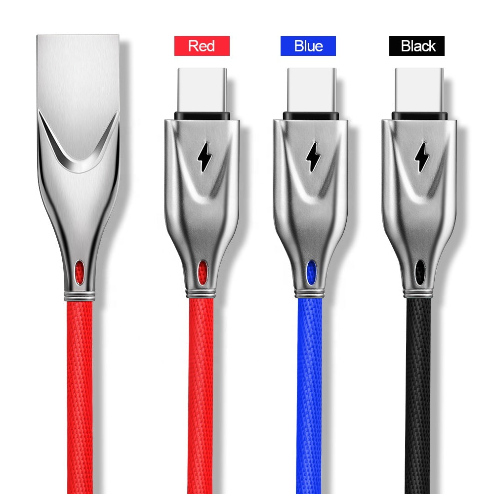 Zinc Alloy Braided Charging Cable - Micro-USB, Lightning & USB-C | 1m & 2m