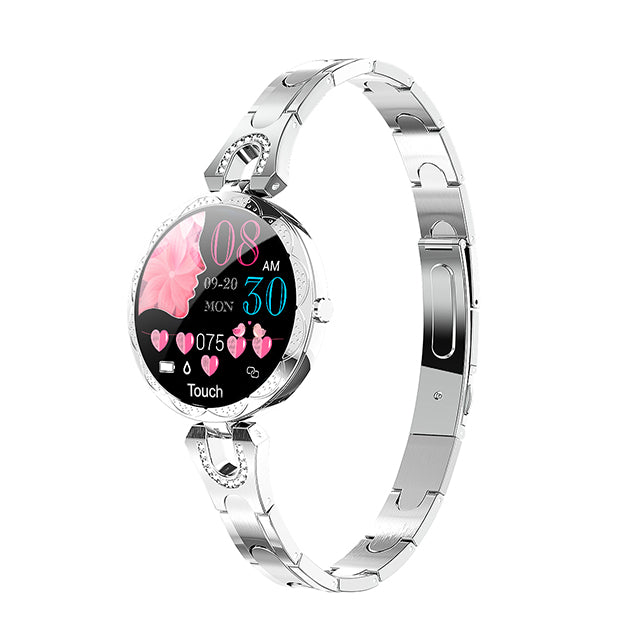 Women’s Smart Watch – IP67 Waterproof, Heart Rate & 1.08" HD LCD Display – Silver