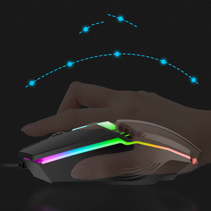 Wired Gaming Mouse - 1000 DPI, Touch Scroll Wheel, Glow Lighting, 1.5m Cable | White & Black