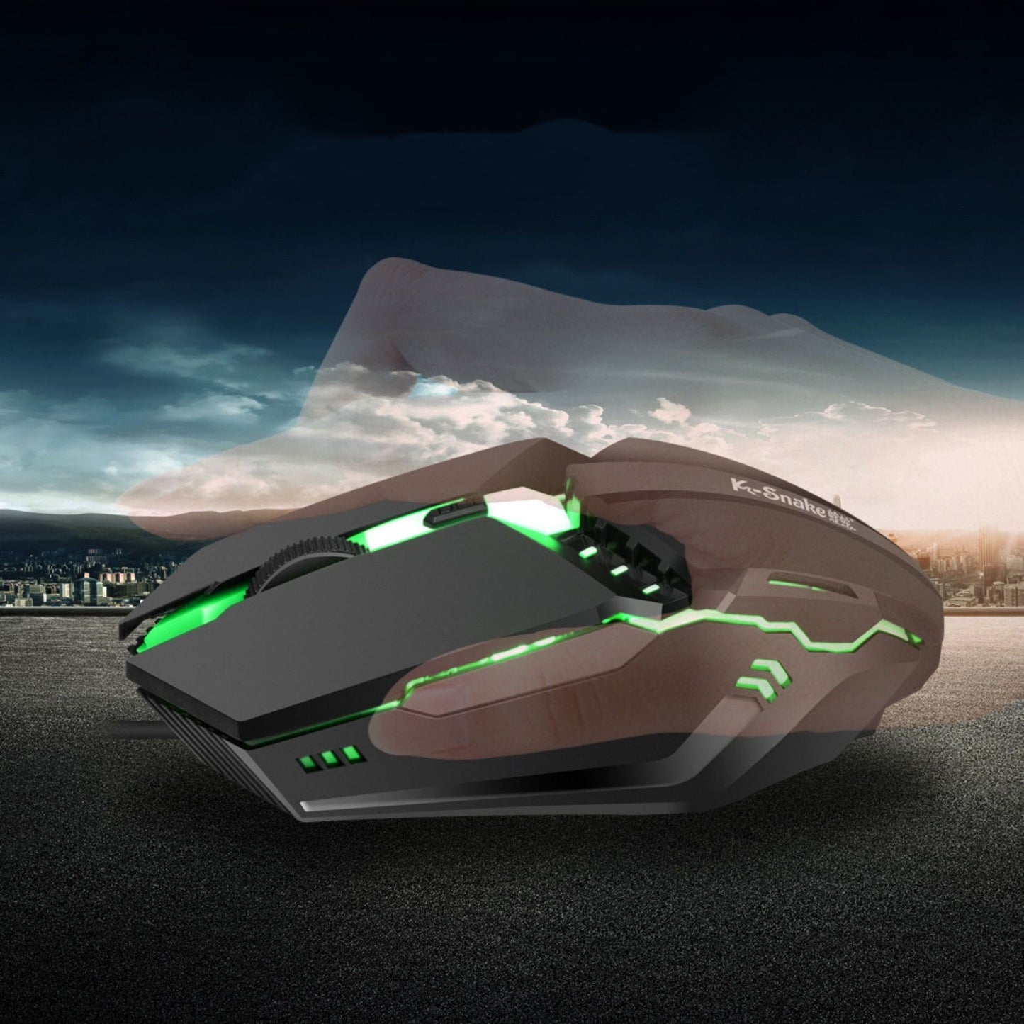 RGB Glow Gaming Mouse - Colour Glow Lighting, ABS | Black