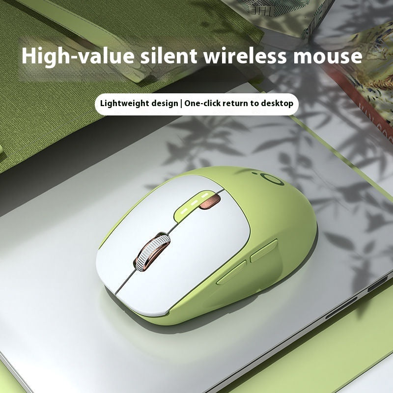 Q5 Silent Wireless Mouse - 5 Buttons | 2.4GHz or Dual-Mode Bluetooth | Matcha, Milk Tea, Sky Blue & More