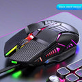 6-Button RGB Wired Gaming Mouse - Silent or Standard Click, 1.5m Cable | Black, White & Pink