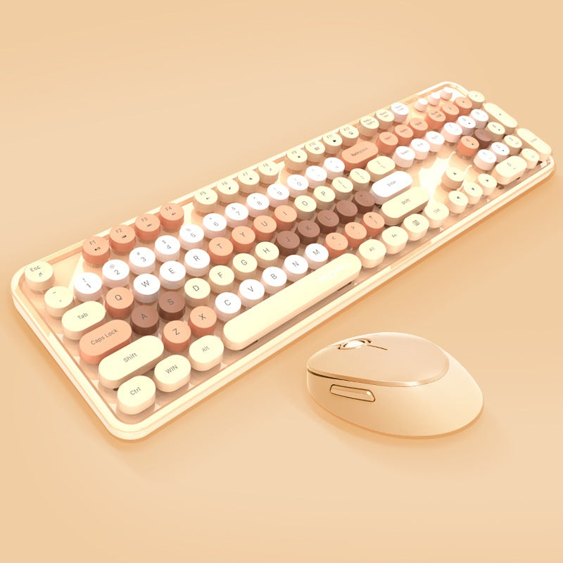 Aesthetic Wireless Keyboard & Mouse Combo - 13 Colourways | Purple, Pink, Blue, Green, Milk Tea & More