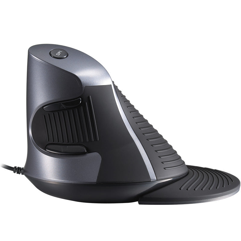 Wired Ergonomic Vertical Mouse with Detachable Palm Rest | ABS, Wrist Support | Black