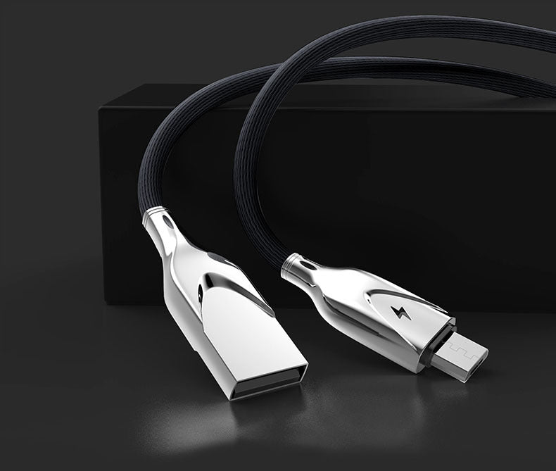 Zinc Alloy Braided Charging Cable - Micro-USB, Lightning & USB-C | 1m & 2m