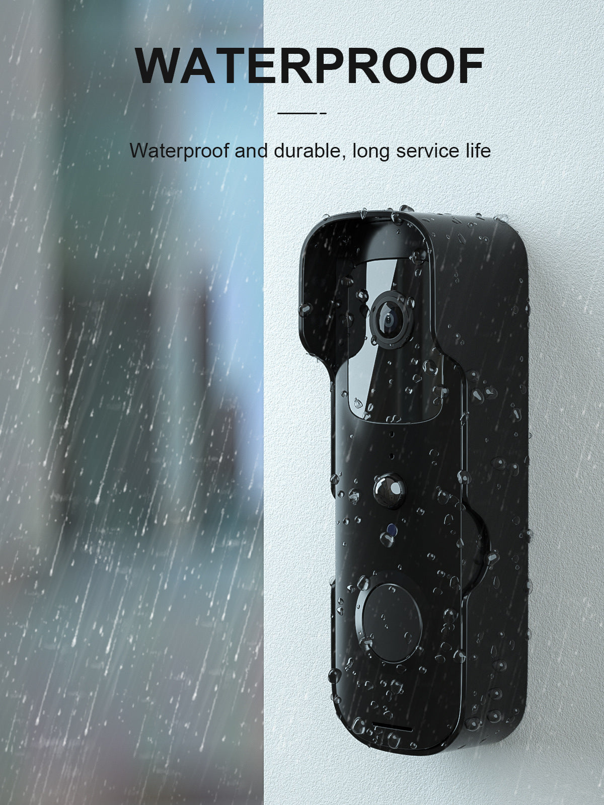 T30 WiFi Video Doorbell | 1080P | 2MP CMOS | 50m IR Night Vision | Doodle App | Alexa & Google Assistant Options | White & Black – product image 5 | Fidmat24 Tech Market