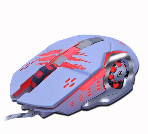 Silent Wired Gaming Mouse - 3200 DPI Optical Mouse with 6 Buttons