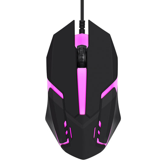 Compact Wired RGB Gaming Mouse - 1600 DPI, Touch Scroll Wheel, 4-Gear | White & Black