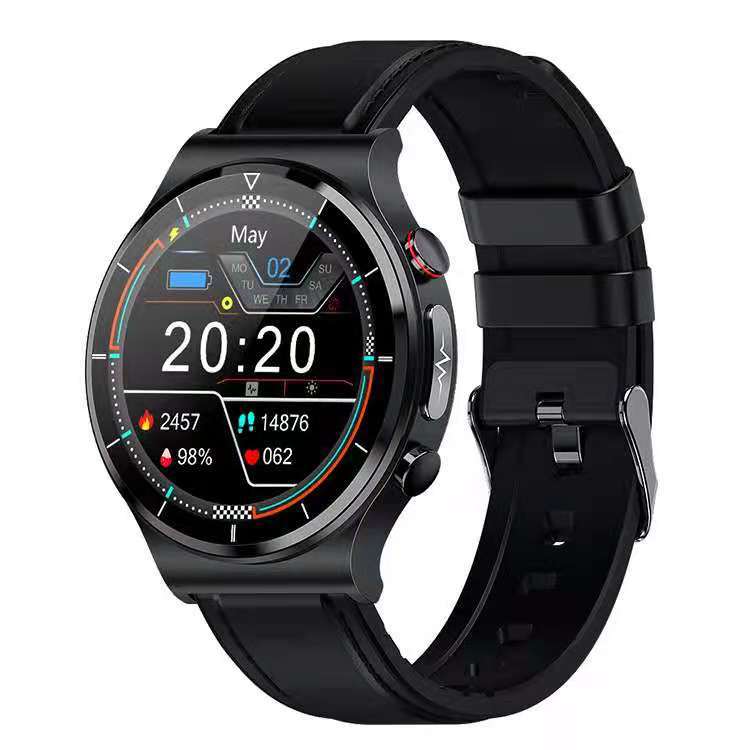 Smart Watch – 1.32" Wireless Charging, Metal Case & Premium Strap Options – Black leather