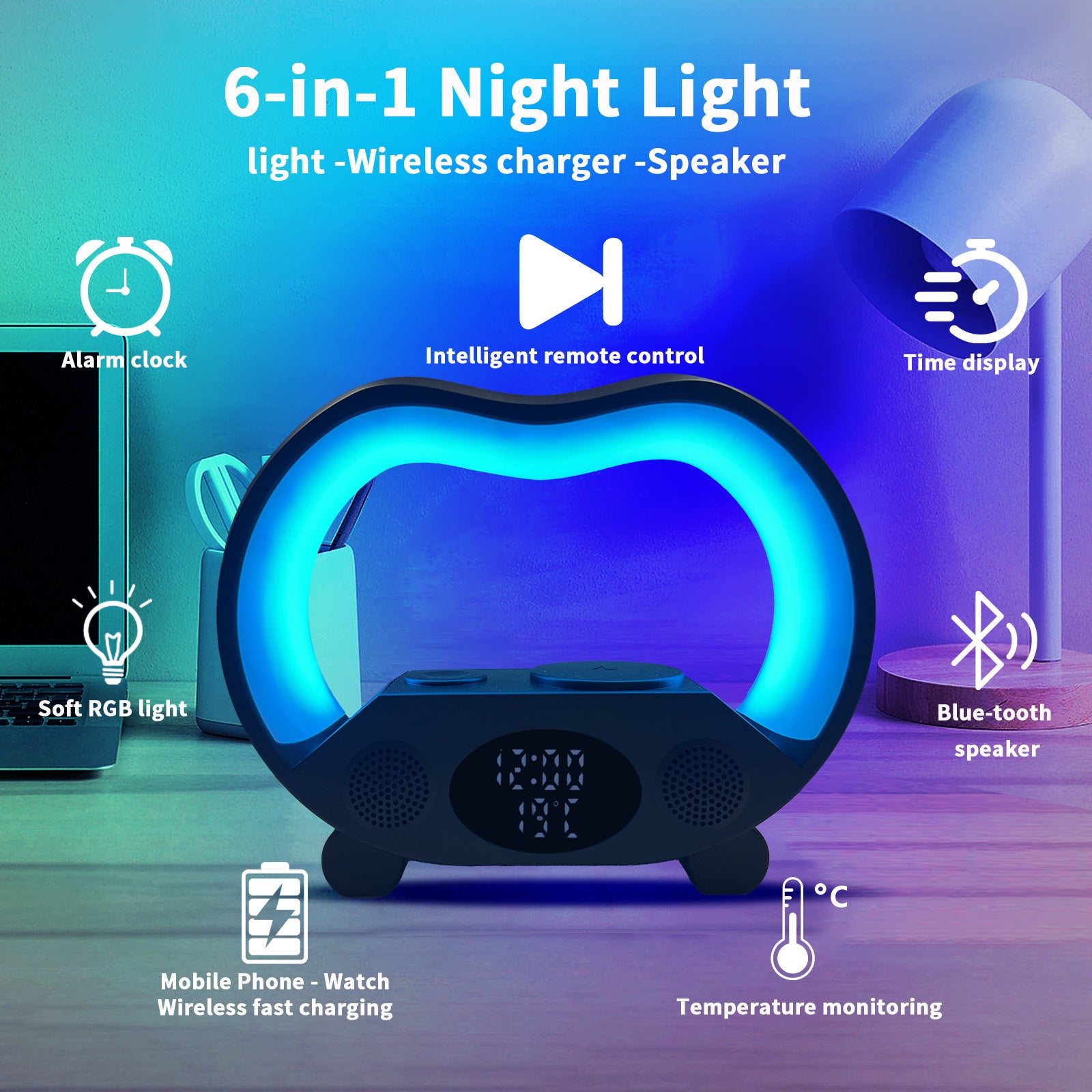 2024-new-6-in-1-smart-remote-control-bluetooth-compatible-ambience-intelligent-led-table-lamp-multi-function-wireless-charger-night-light-bluetooth-compatible-speaker