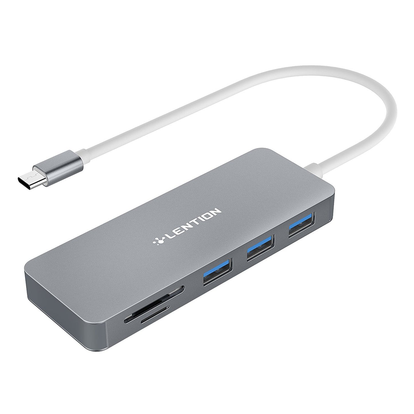 USB 3.0 Hub with SD & MicroSD Card Reader - 5-in-1 Expansion