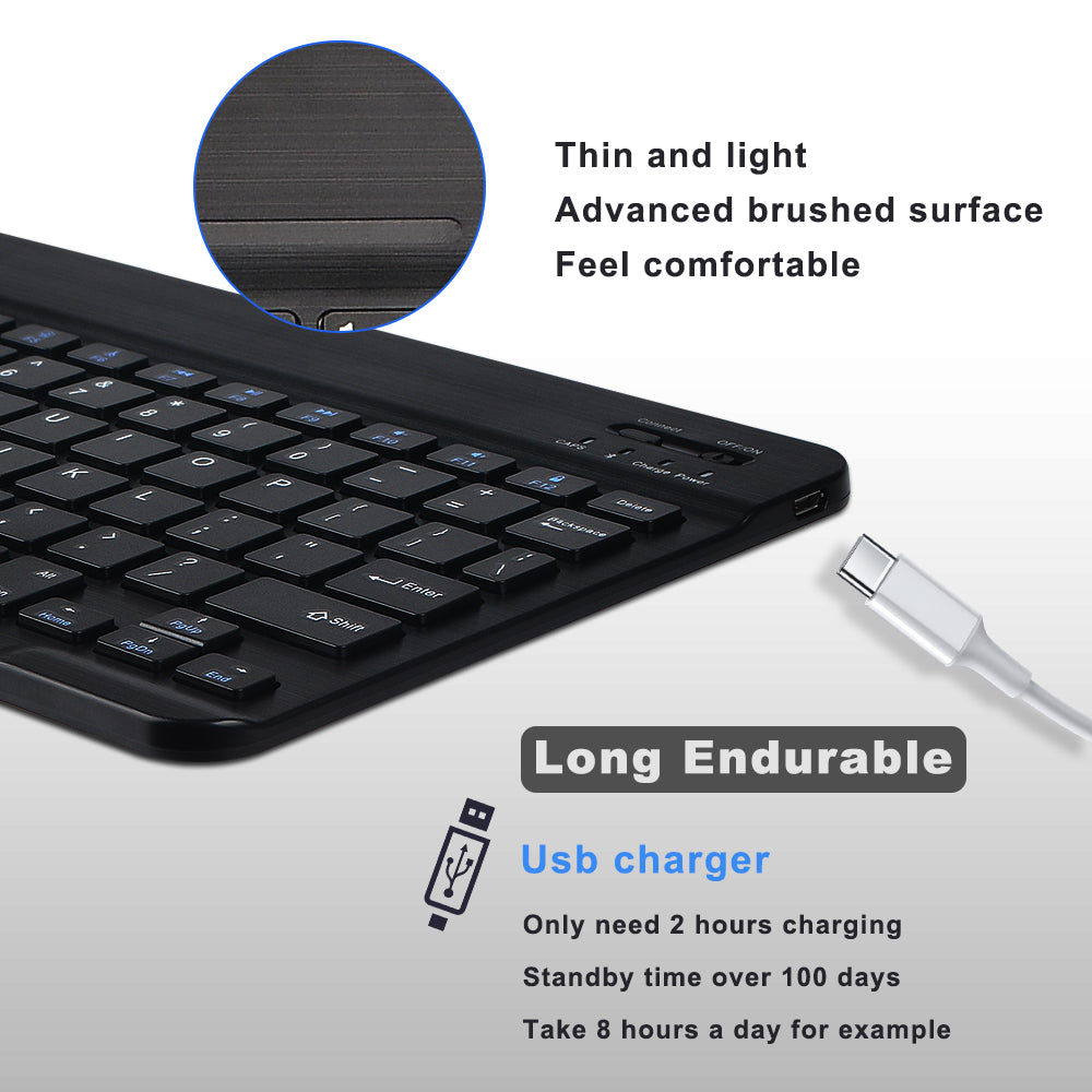 iPad Pro 12.9" Bluetooth Keyboard Case - Detachable Keyboard, PU Leather, 120-Day Standby