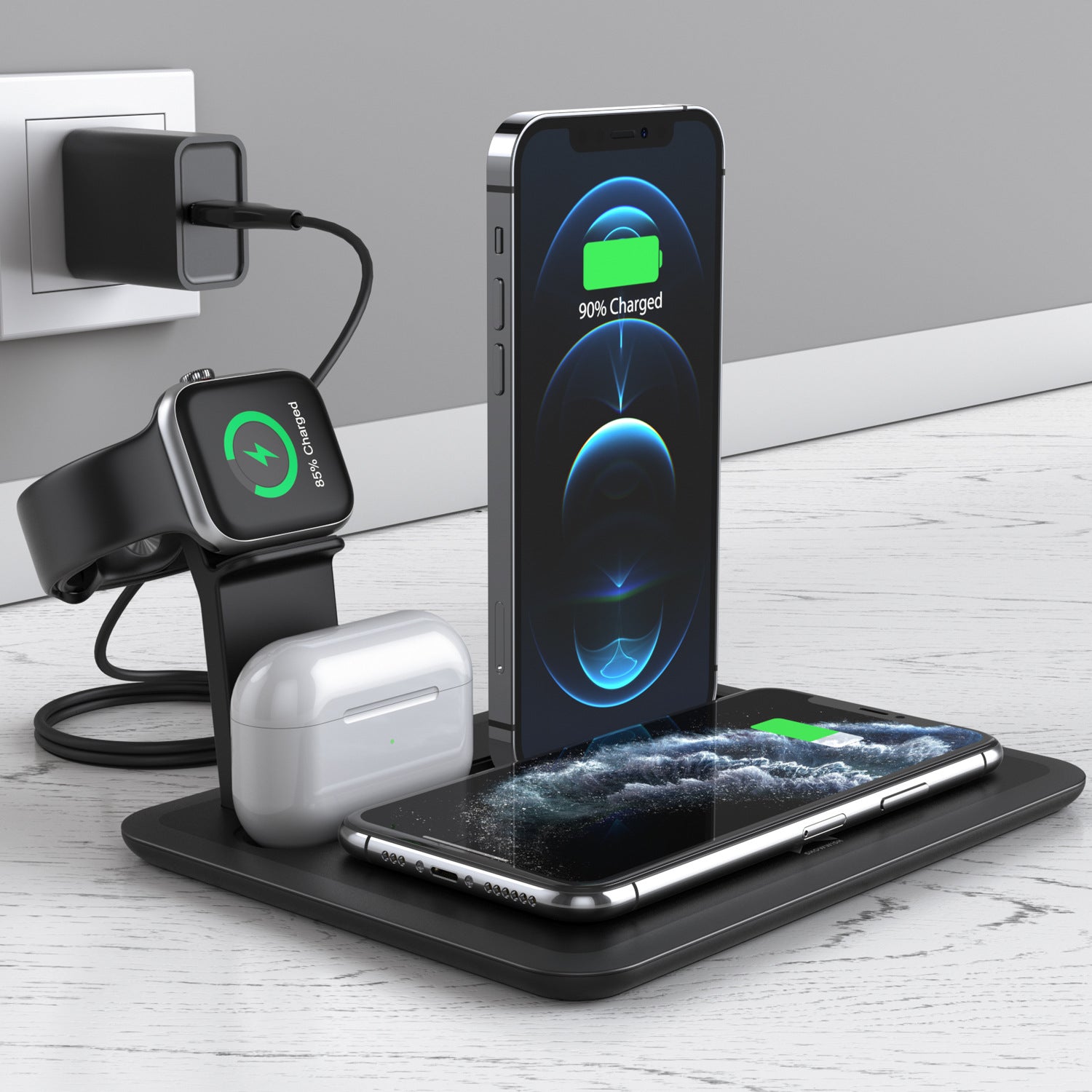wireless-phone-charger-watch-headphone-bracket-desktop