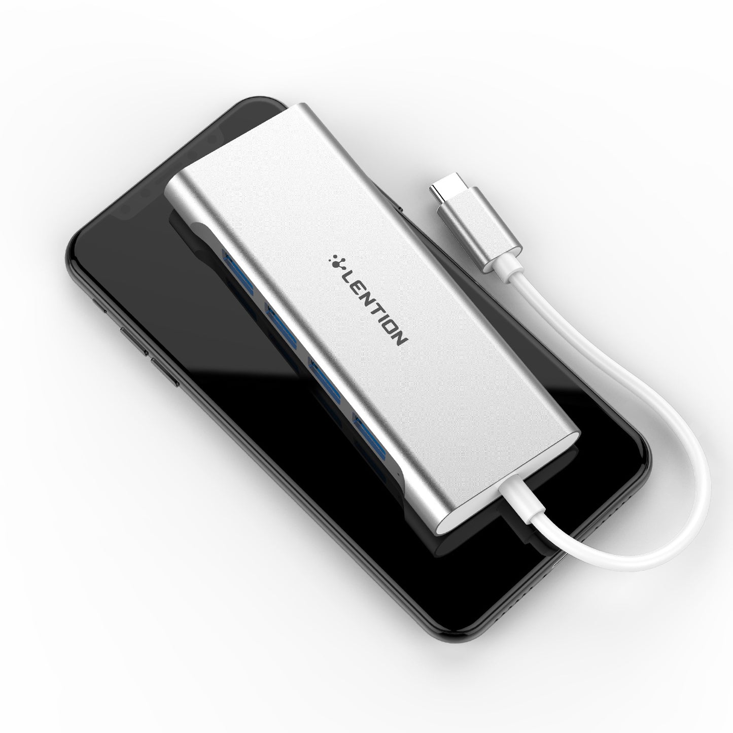 6-in-1 USB-C Hub - 4K HDMI, 4x USB 3.0, PD Charging for Laptops