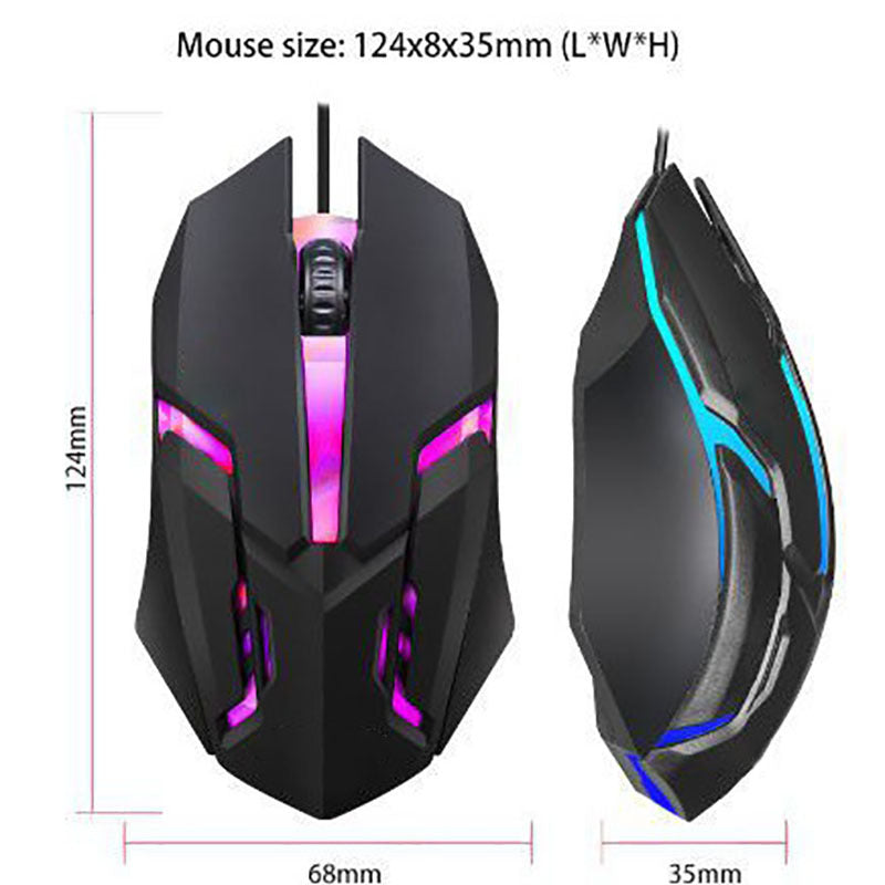 X1 Wired Luminous Mouse - USB, 1.2m Cable | Black & White