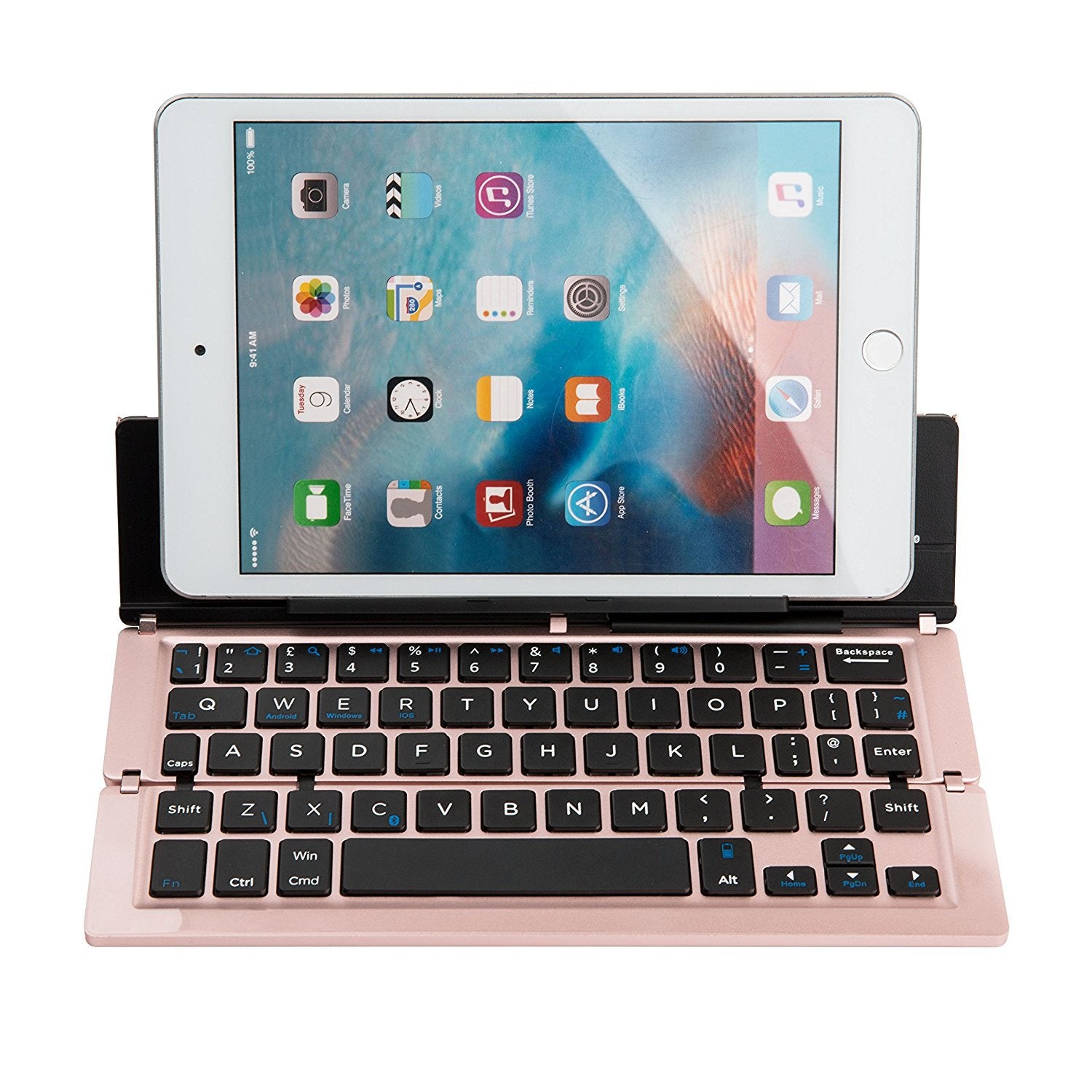 F18 3-Fold Aluminium Bluetooth Keyboard - 58 Keys, 10m Range, 50M Keystroke Life
