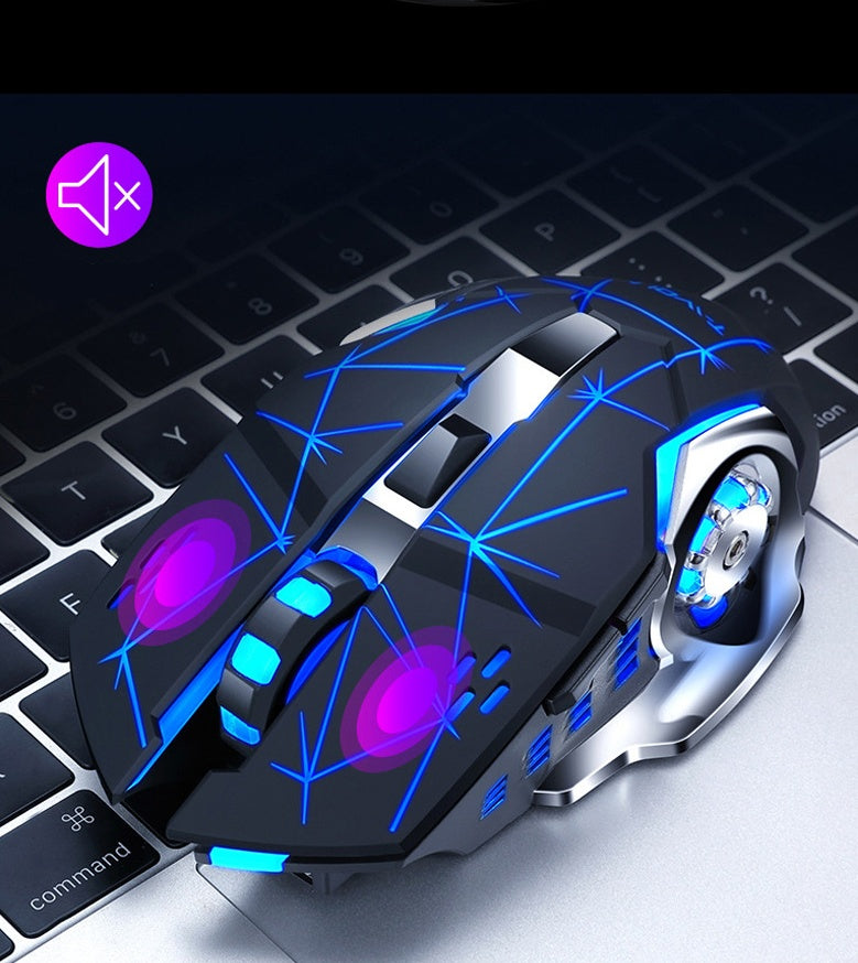 Silent Rechargeable Wireless Mouse - 2400 DPI, 6 Buttons | White & Black