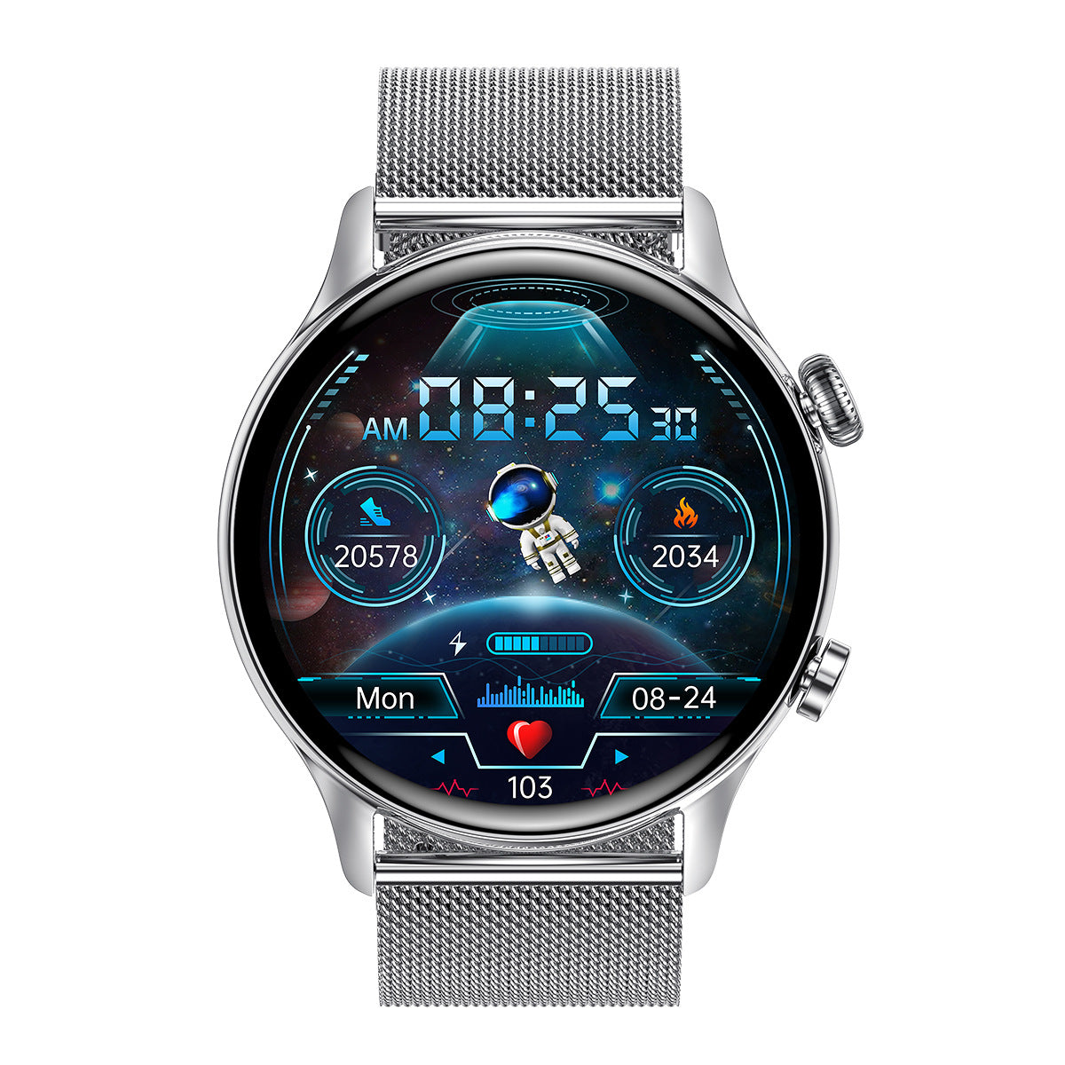 NFC Smart Watch – 1.36" Bluetooth Calling, Wireless Charging & Premium Strap Options – Gold Steel / USB
