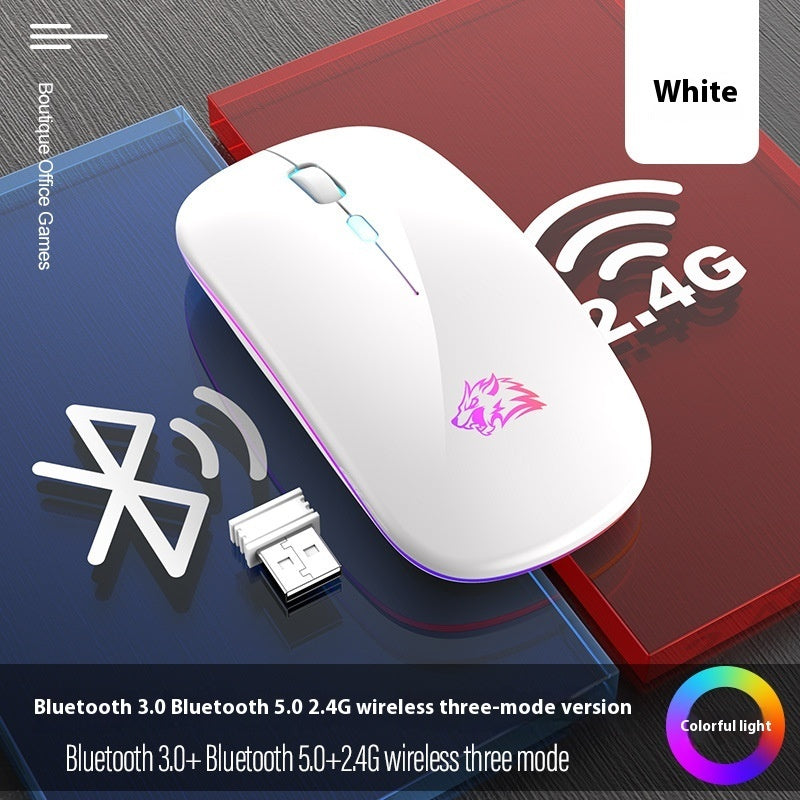 X15 Silent Wireless Mouse - Bluetooth, USB Receiver & Rechargeable with RGB Light