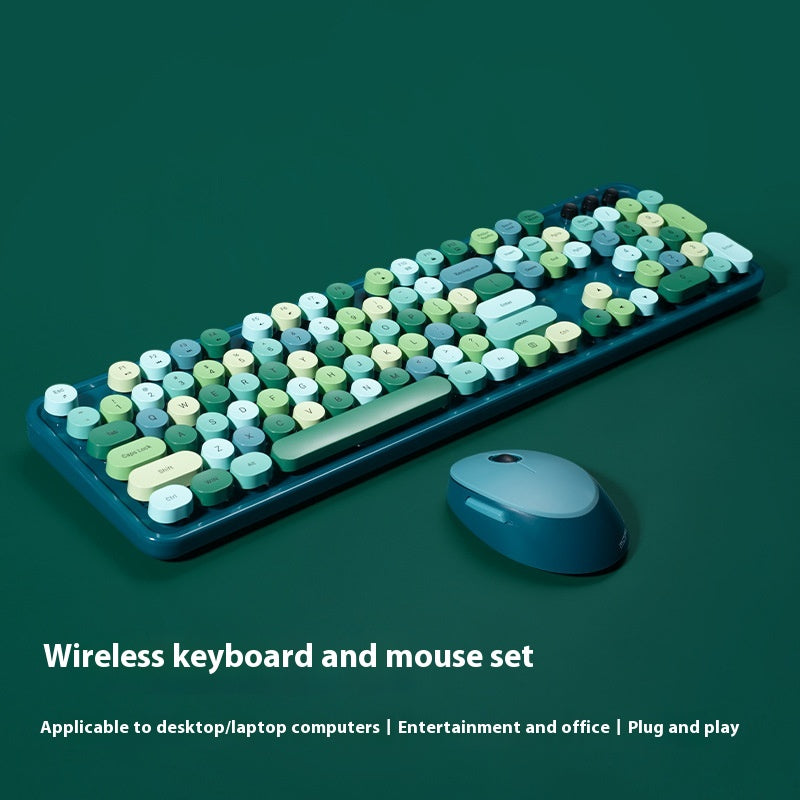 Aesthetic Wireless Keyboard & Mouse Combo - 13 Colourways | Purple, Pink, Blue, Green, Milk Tea & More