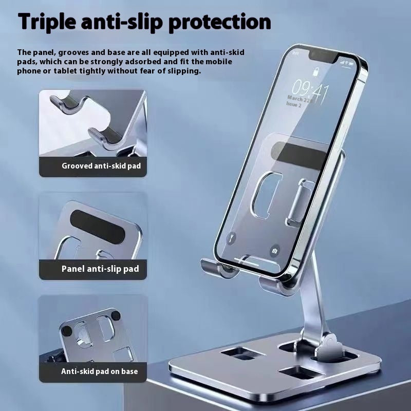 Foldable alloy smartphone stand for desk
