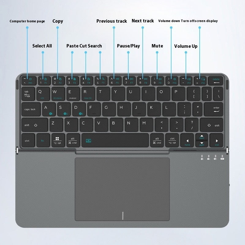 Wireless Bluetooth Folding Keyboard for Mobile Phone & Tablet - Portable & Compact