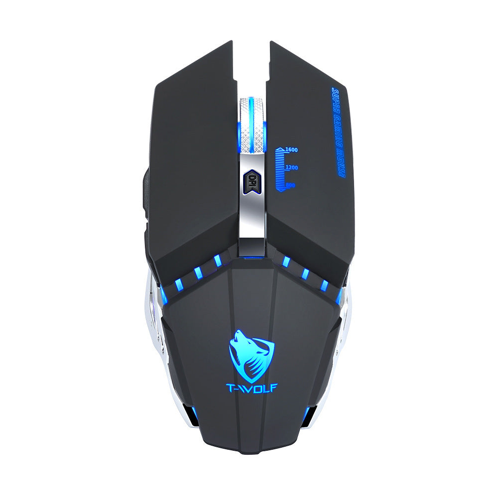 Wireless Silent RGB Gaming Mouse - 3000 DPI, 6 Buttons, USB Rechargeable | Black, Star Black & White