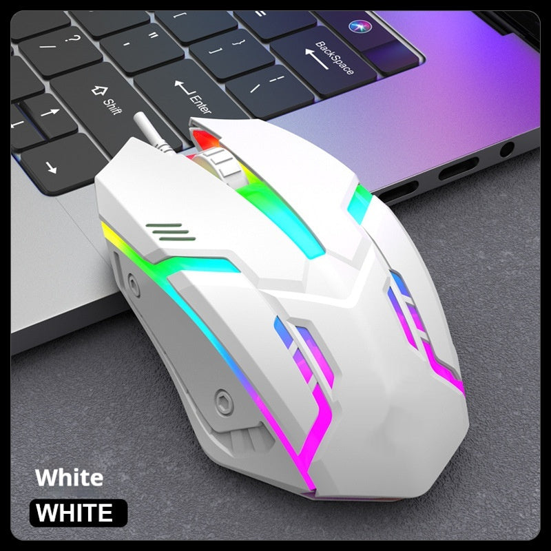 E-Sports Weighted Wired Gaming Mouse - Large Form Factor, USB | Black & White
