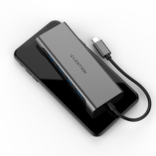 6-in-1 USB-C Hub - 4K HDMI, 4x USB 3.0, PD Charging for Laptops