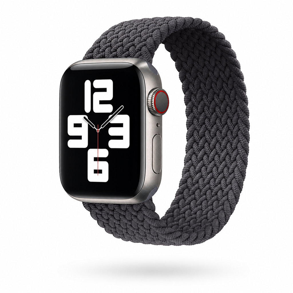 Apple Watch Nylon Braided Elastic Strap | Single Loop | Space Gray | 38/40mm & 42/44mm | XS–L